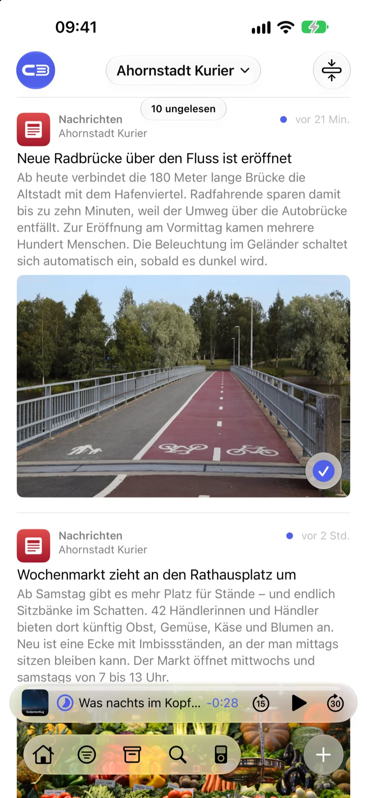 channelBar Feeds Stream